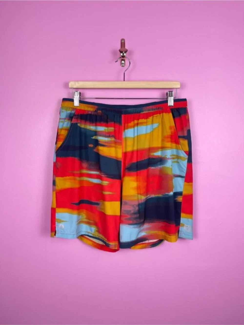 Smartwool Active Lined 5” Shorts Carnival Horizon Print Merino Liner Men’s Large